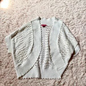 Open Knit Crotchet Boho Minimalist Soft Fairycore Cocoon Womens LG Cardigan